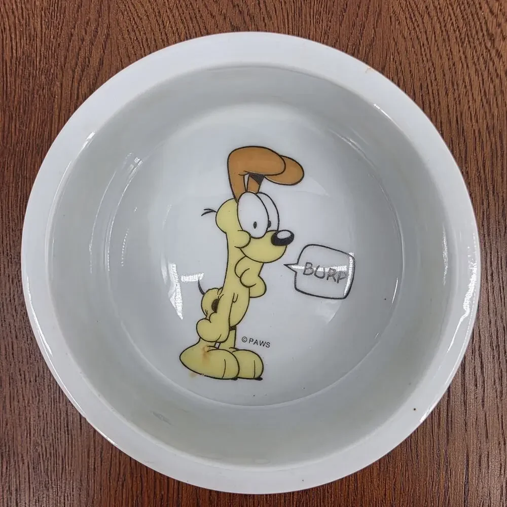 Vintage Odie Burp My Bowl Dog Dish 5